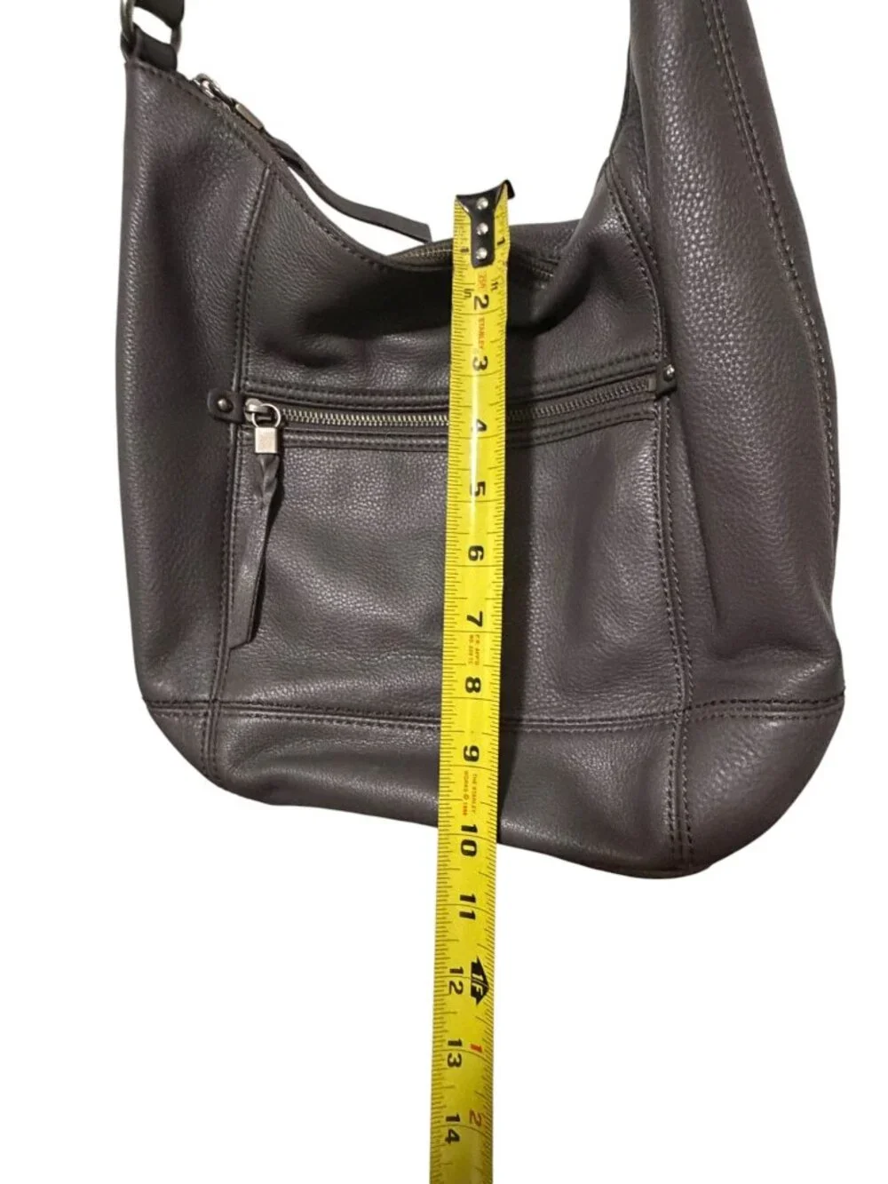 The Sak Slate Leather Sequoia Hobo Shoulder Bag Purse Zipper Closure - Picture 7 of 14